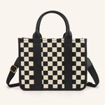 Load image into Gallery viewer, Women's Checkered Canvas Tote Shoulder Bag N6J161