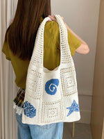 Load image into Gallery viewer, Knit Beach Bag Women Octopus Starfish N6C052