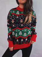 Load image into Gallery viewer, Fair Isle Santa Sweater Women Loose Christmas Knit N6H279
