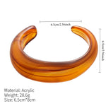 Load image into Gallery viewer, Vintage Marbled Acrylic Bangle Open Geometric S5P052