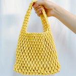 Load image into Gallery viewer, Crochet Cotton Rope Wristlet Beach Bag Inner Pocket N6E123