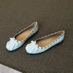 Load image into Gallery viewer, Ballet Flats with Bow and Studs Women N6C151