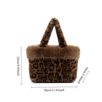 Load image into Gallery viewer, Women's Plush Leopard Print Bucket Handbag N6J174