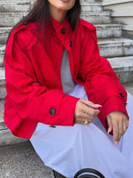 Load image into Gallery viewer, Loose Zip Cotton Linen Trench Coat Flap Pocket Women N6G169