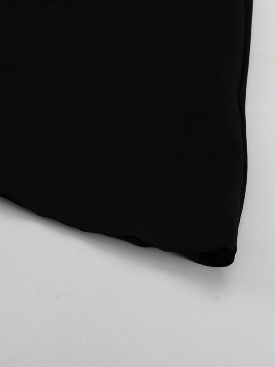 French Peter Pan Collar Black White Short Dress  N6C209