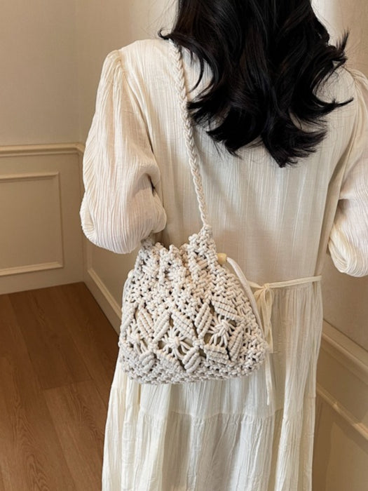 Woven Bucket Bag Women Minimalist N6C025