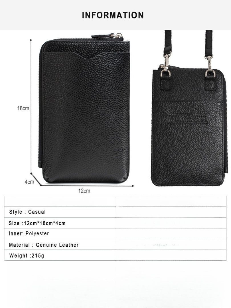 Genuine Leather Vertical Phone Crossbody Bag Women N6D015