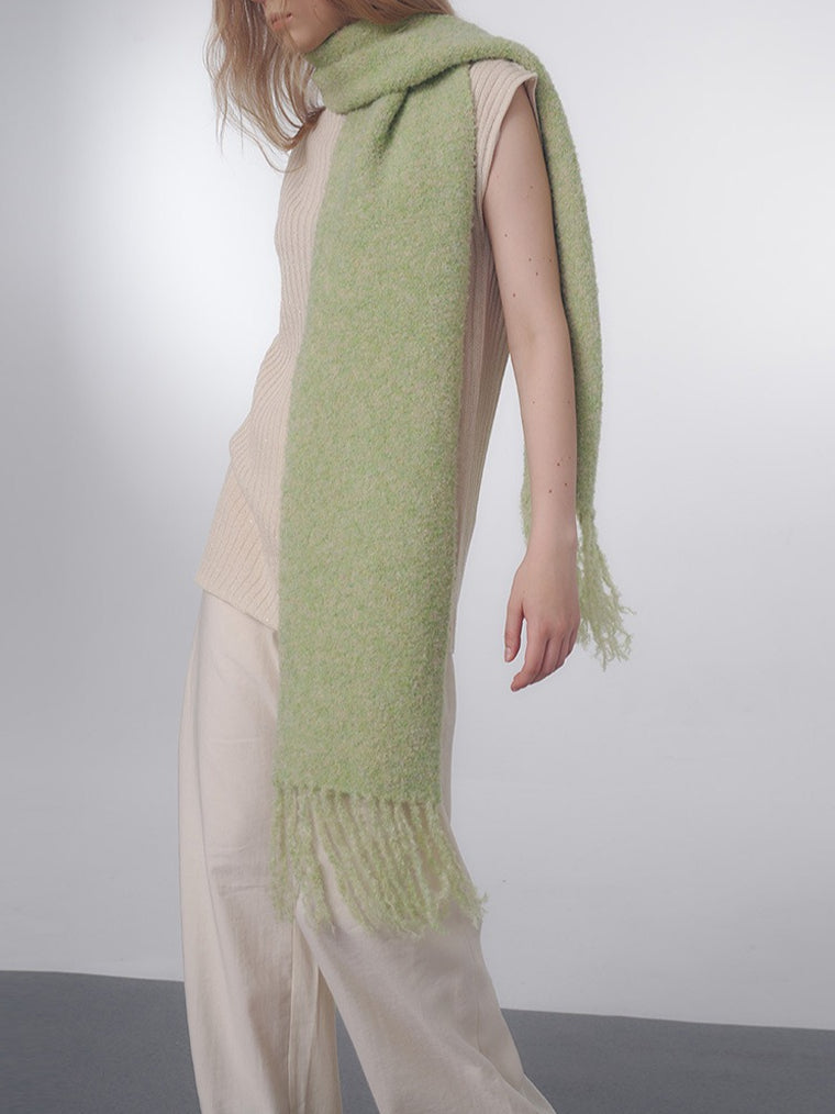 Textured Loop Knit Wool Blend Scarf  M5A138