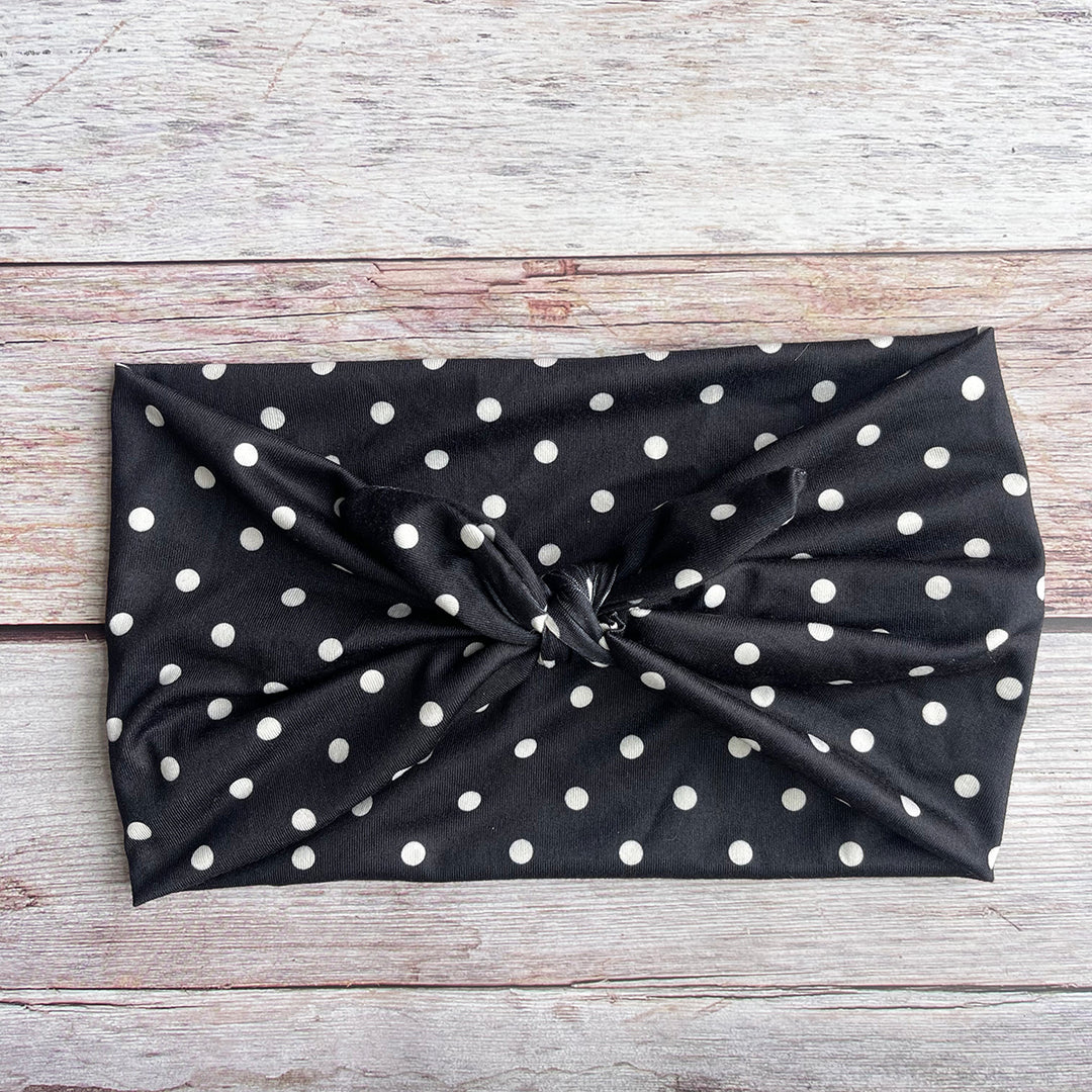 Polka Dot Headband Wide Elastic Bow Hairband Retro N6F073