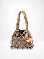 Load image into Gallery viewer, Hand Crochet Nylon Mesh Handbag Women N6C301