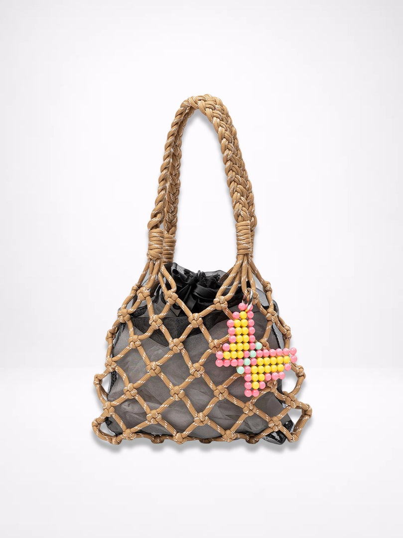 Hand Crochet Nylon Mesh Handbag Women N6C301