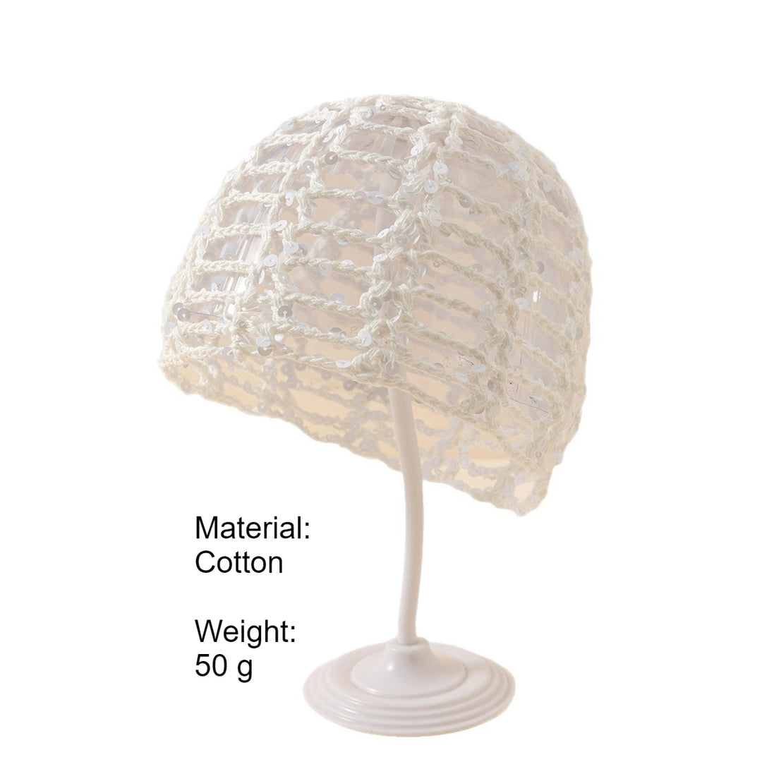 Hollow Out Sequin Handmade Cotton Mesh Hat N6G222