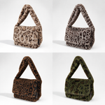 Load image into Gallery viewer, Women's Faux Fur Leopard Print Tote Bag N6J116