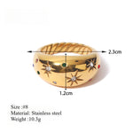 Load image into Gallery viewer, Hexagon Star Ring Steel Rhodium Plated Lightweight S5P064