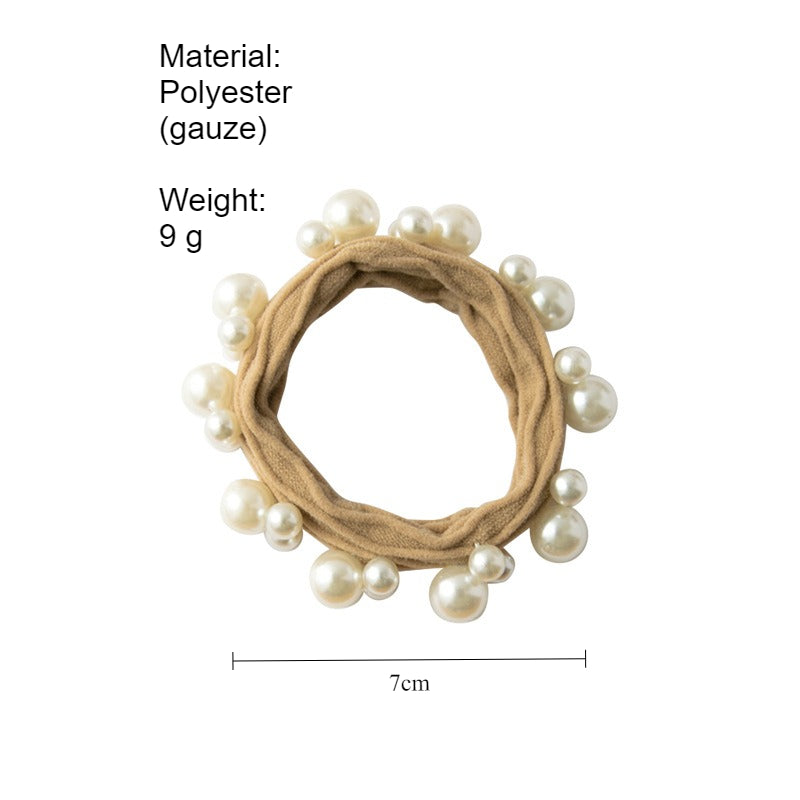 Soft Beaded Scrunchie High Ponytail Holder Women N6H183