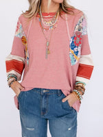 Load image into Gallery viewer, Color Block Print Cropped Sleeve Sweatshirt Women N5A259

