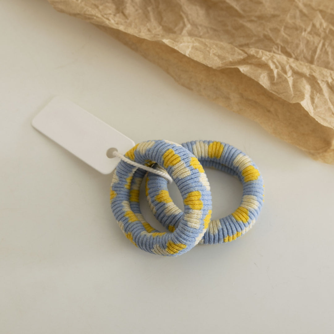 Heart Jacquard Thick Terry Scrunchie No Seam Hair Tie N6F129