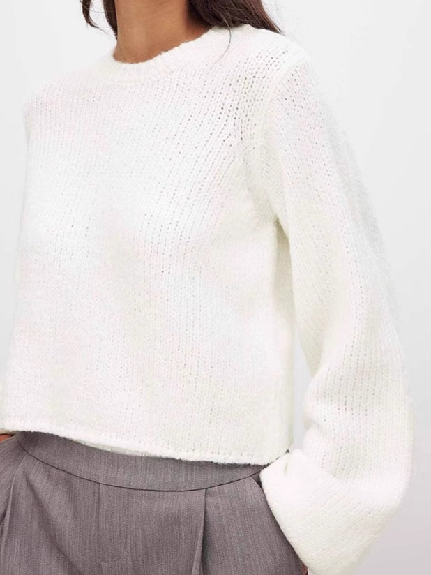 BackTie Round Slim Sweater Lightweight Options N5Z927