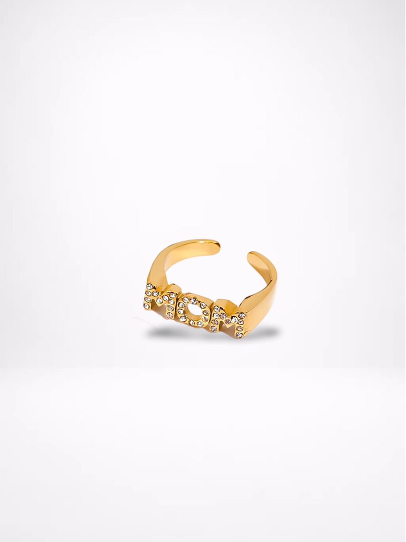 Titanium Steel Mama Letter Ring Women N6D502