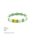 Load image into Gallery viewer, Rainbow Enamel Bead Bracelet Elastic Adjustable Alloy S5P034