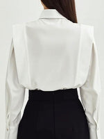 Load image into Gallery viewer, French Style Square Shoulder Shirt Women White N5A598