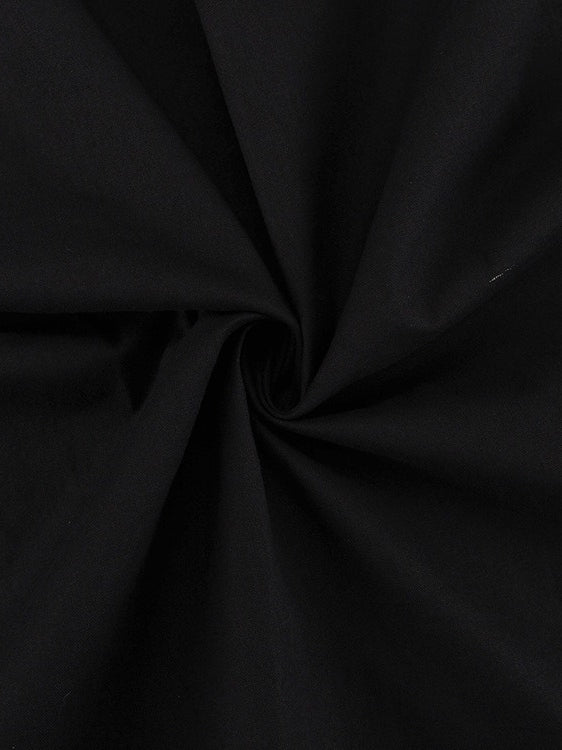 Black High Waist Spaghetti Strap French Midi Dress N6D090