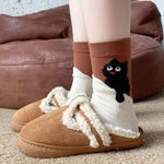 Load image into Gallery viewer, Cartoon Cat Plush Mid-Calf Socks Women Warm N6H002