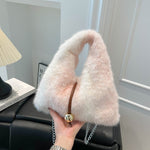 Load image into Gallery viewer, Women's Plush Triangular Shoulder Handbag N6J177