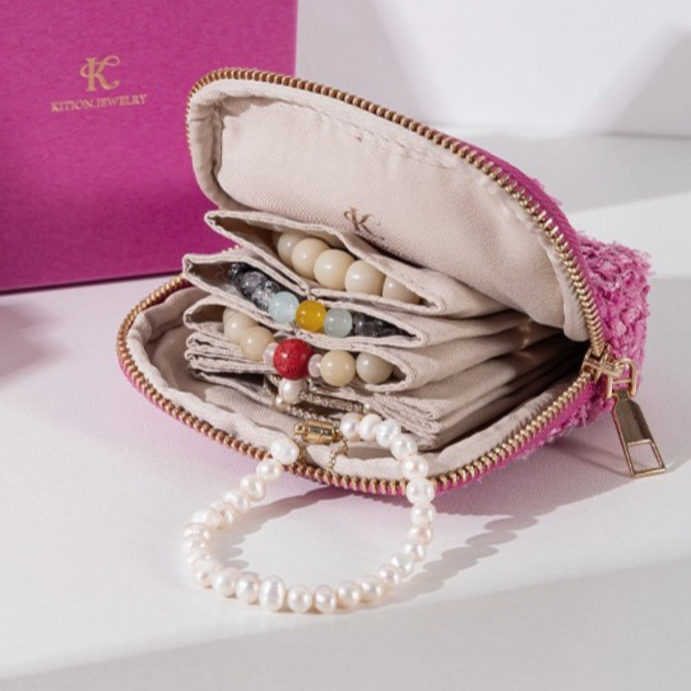 Pearl Bracelet Pouch Gift Jewelry Organizer Bag Women N6E074