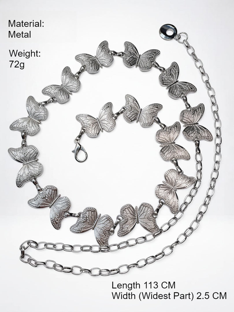 Silver Butterfly Waist Chain Women S925 N6C156