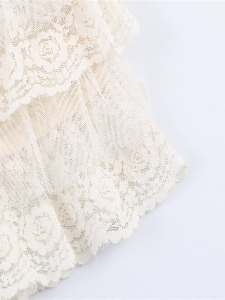 Lace Layered Crop Camisole Top Women N6F208