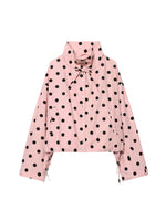 Load image into Gallery viewer, Pink Polka Dot Stand Collar Jacket Women N6C113