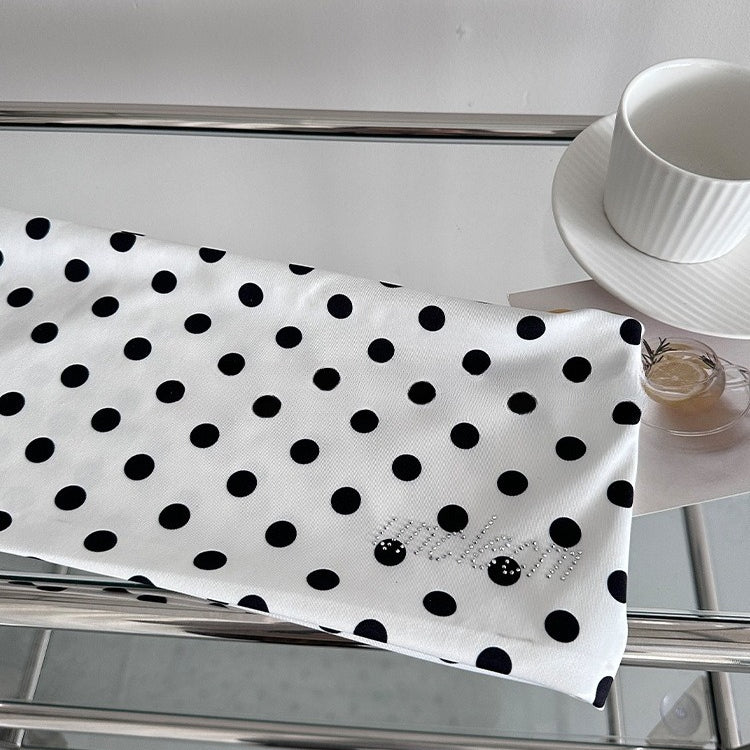 Polka Dot Tulle Hip Scarf Resin Buckle Jazz Dance N6G228