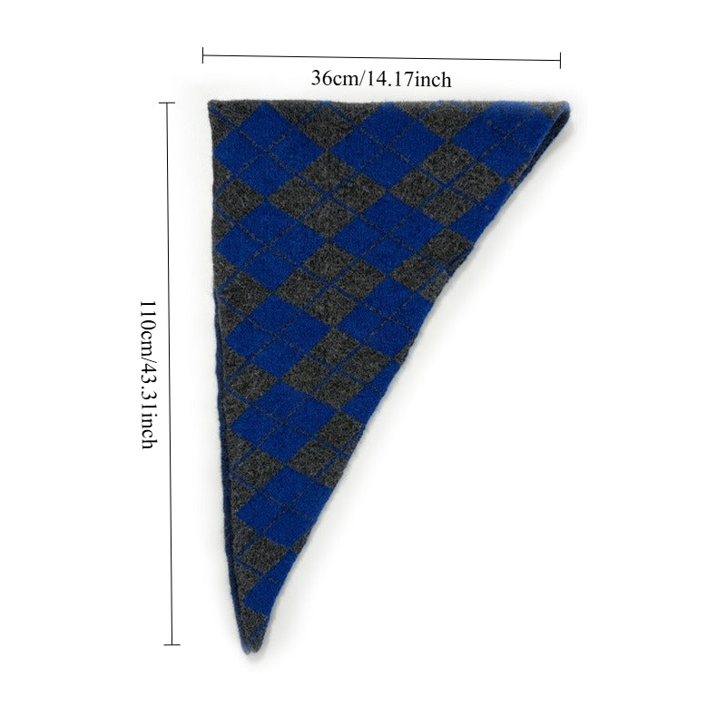 Women's Wool Blend Diamond Knit Triangle Scarf N6J124