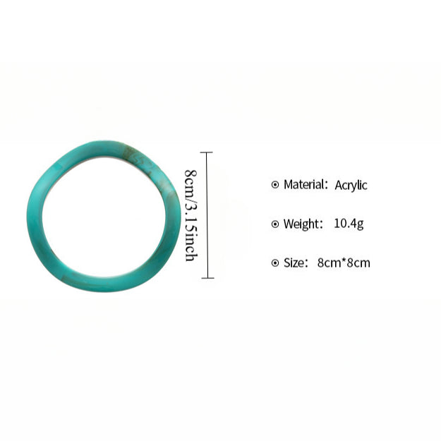 Acrylic Bangle Multi Plated Vintage Minimalist S5P068