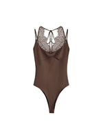 Load image into Gallery viewer, Lace Panel Halter Neck Bodysuit N6F190