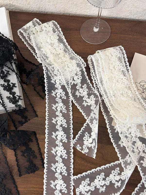 Retro Lace Scarf Headband Long 1.5m French N6C005