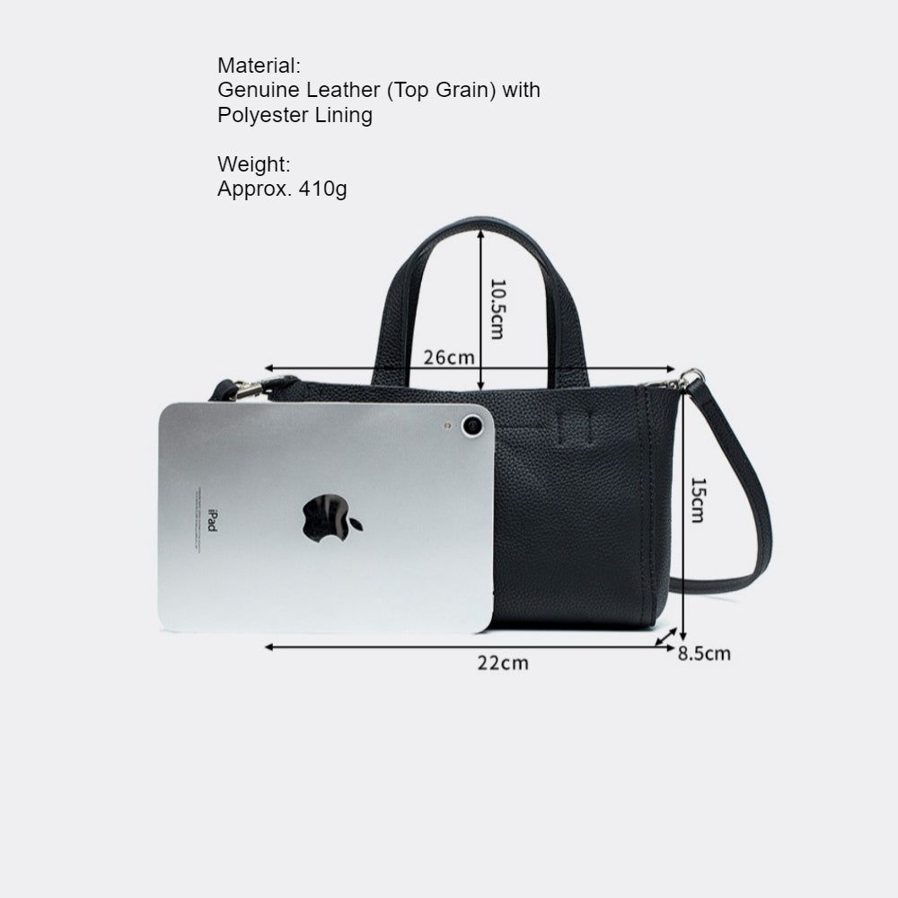 Genuine Leather Top Handle Bag Square Mini Tote N6F111
