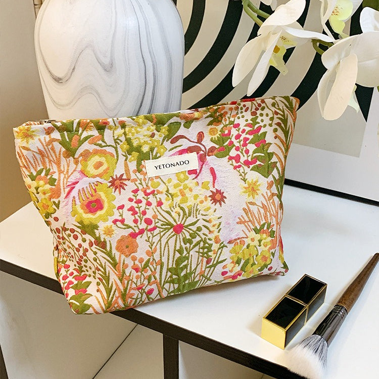 intage Floral Jacquard Makeup Clutch Bag Women  S5P647