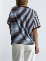Load image into Gallery viewer, Vacation Stripe Short Sleeve T-shirt Women N6D131