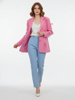 Load image into Gallery viewer, Bow Detail Pink Loose Blazer Women N6C193