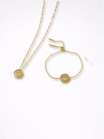 Load image into Gallery viewer, Copper Gold Plated MOM Heart Zircon Bracelet Necklace N6D523