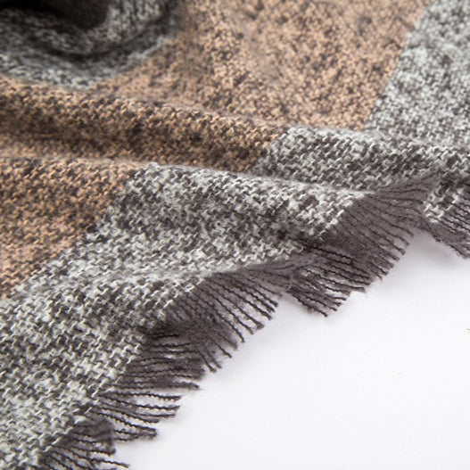 British Vintage Plaid Cashmere Feel Triangle Scarf N6K245