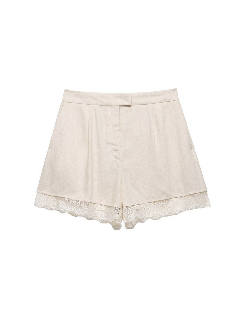 Solid Lace Short Blazer Set Women Casual N6F186