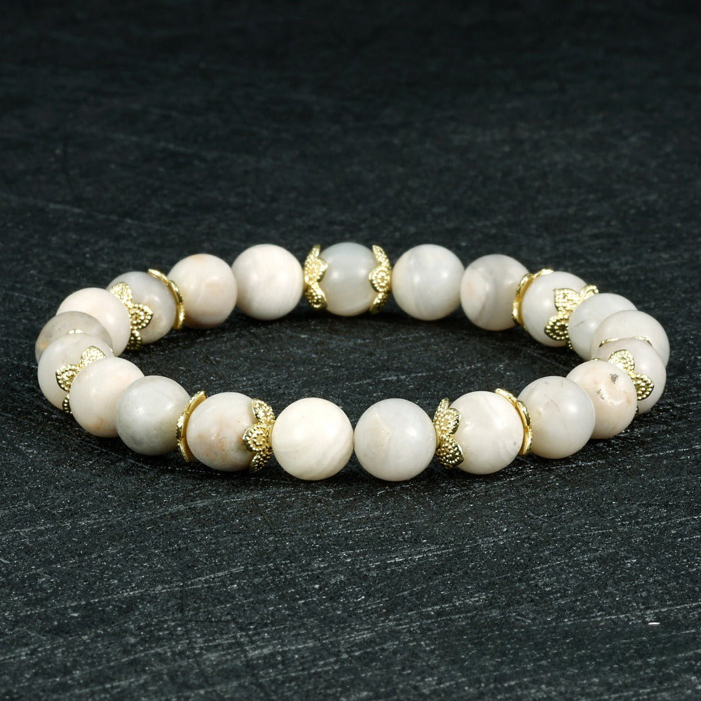 MAMA Bead Semi-precious Stone Stretch Bracelet Women N6D520