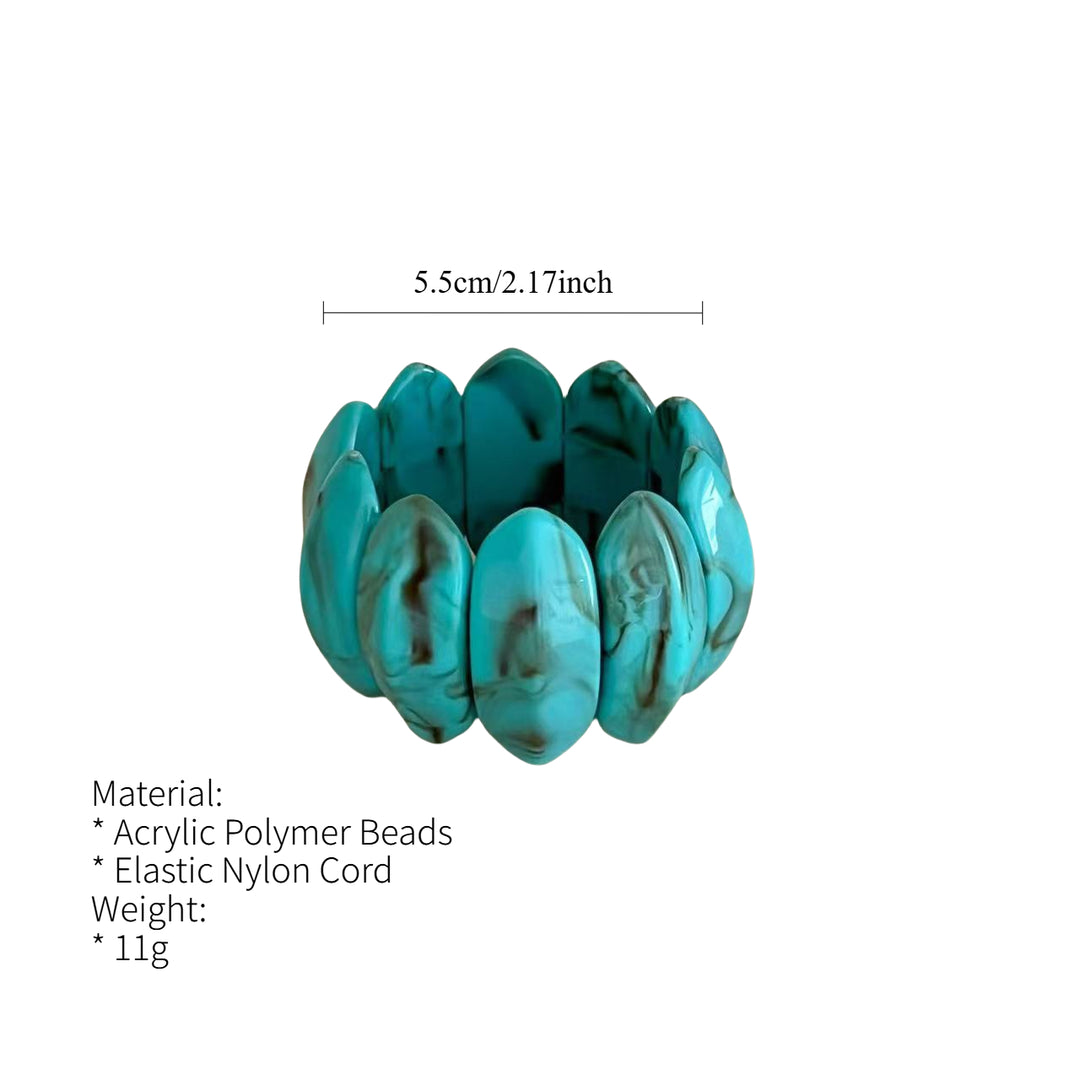 Elastic Resin Cuff Oval Acrylic Polymer Adjustable S5P069