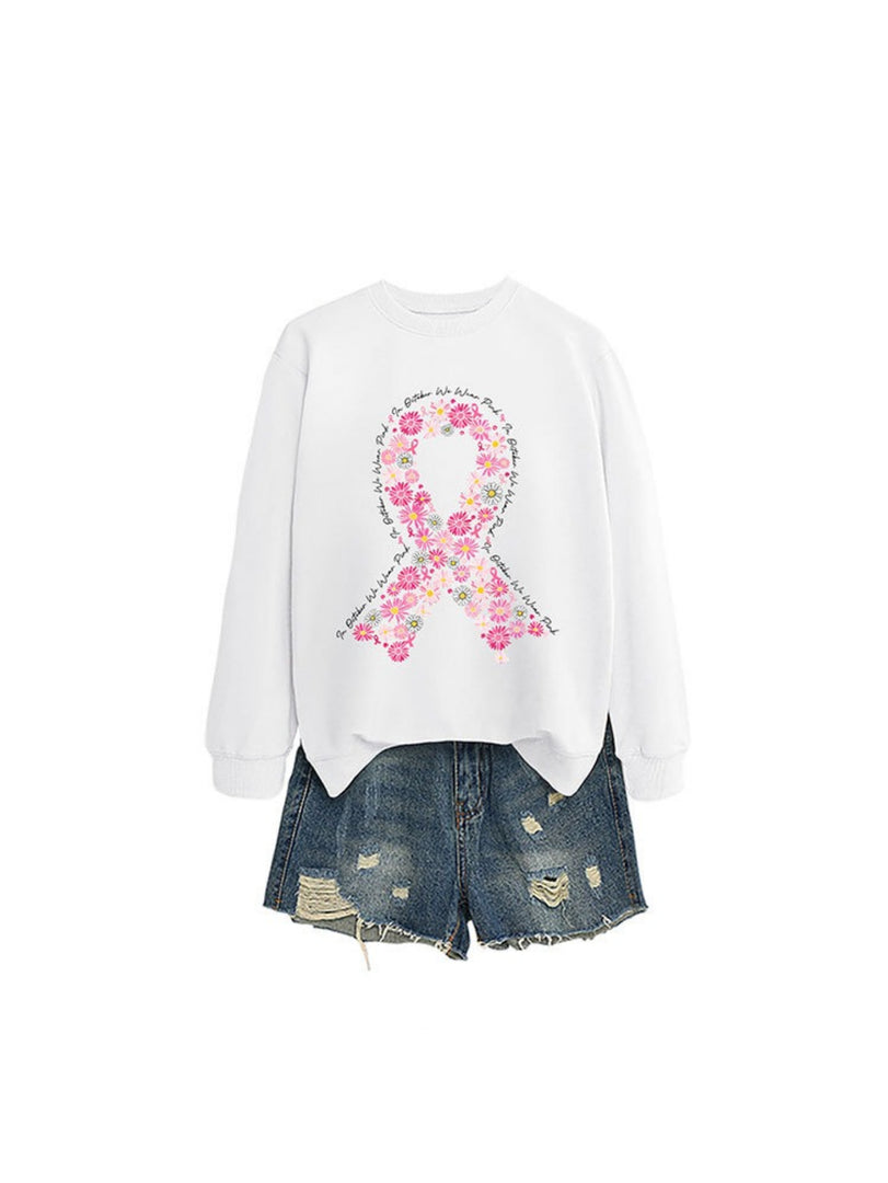 Casual Printed Crewneck Sweatshirt Women N6H046
