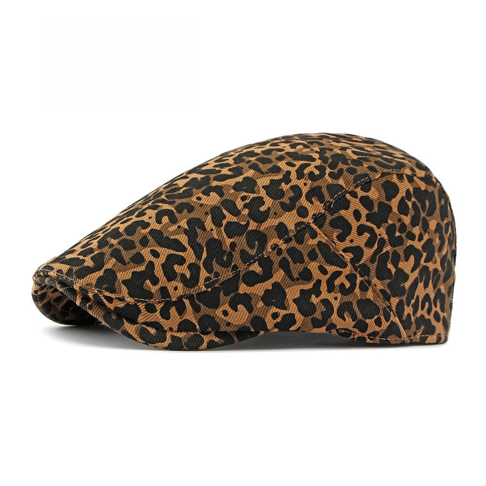 Vintage Leopard Newsboy Cap Women Adjustable N6G202