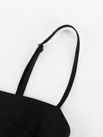 Load image into Gallery viewer, Black High Waist Spaghetti Strap French Midi Dress N6D090