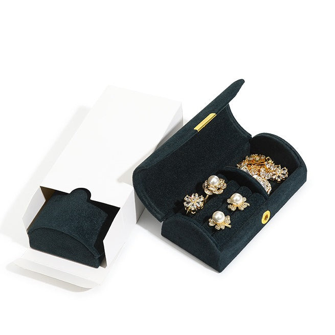 Portable Boucle Fleece Jewelry Box Multi Color S5P949